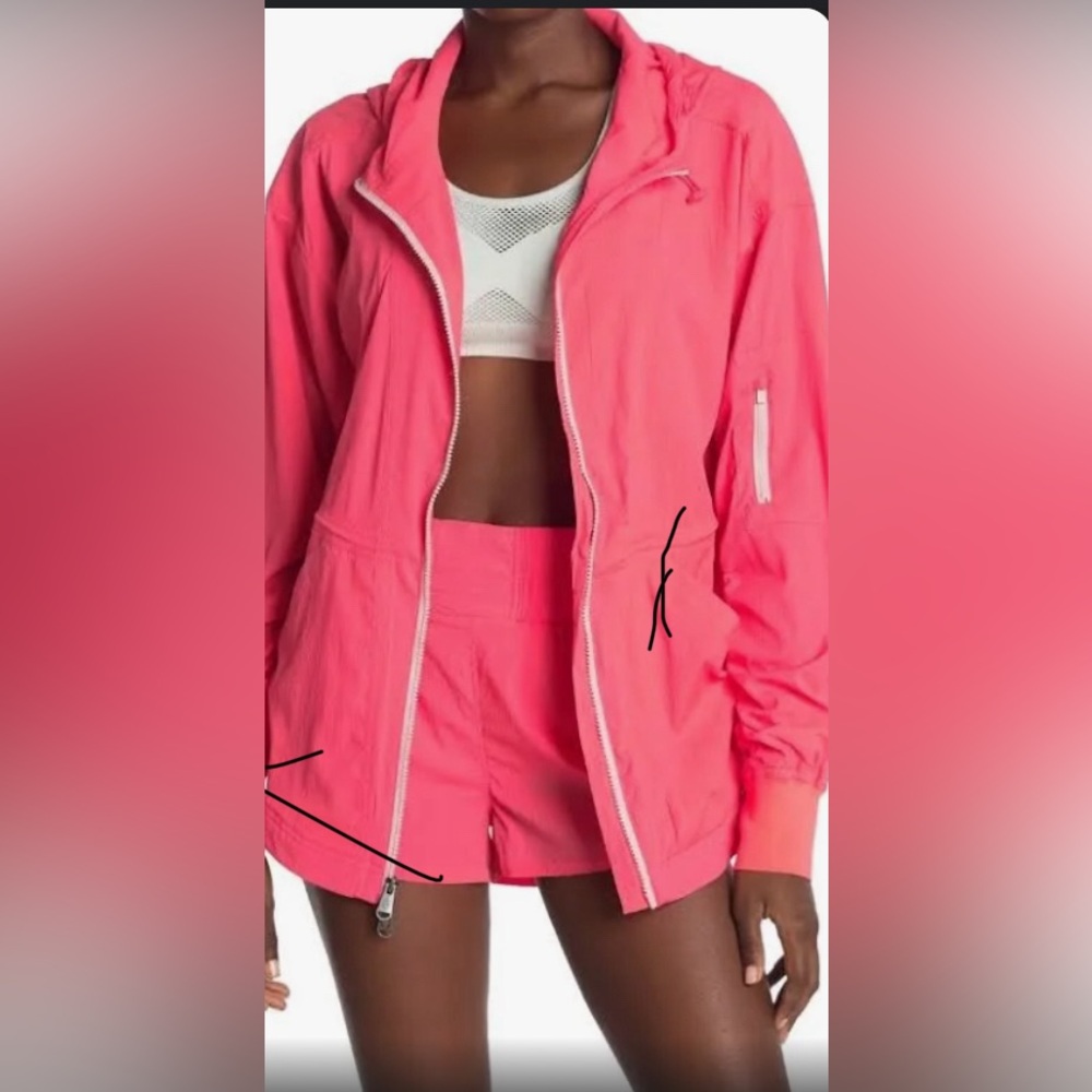 free people movement windbreaker pink waist